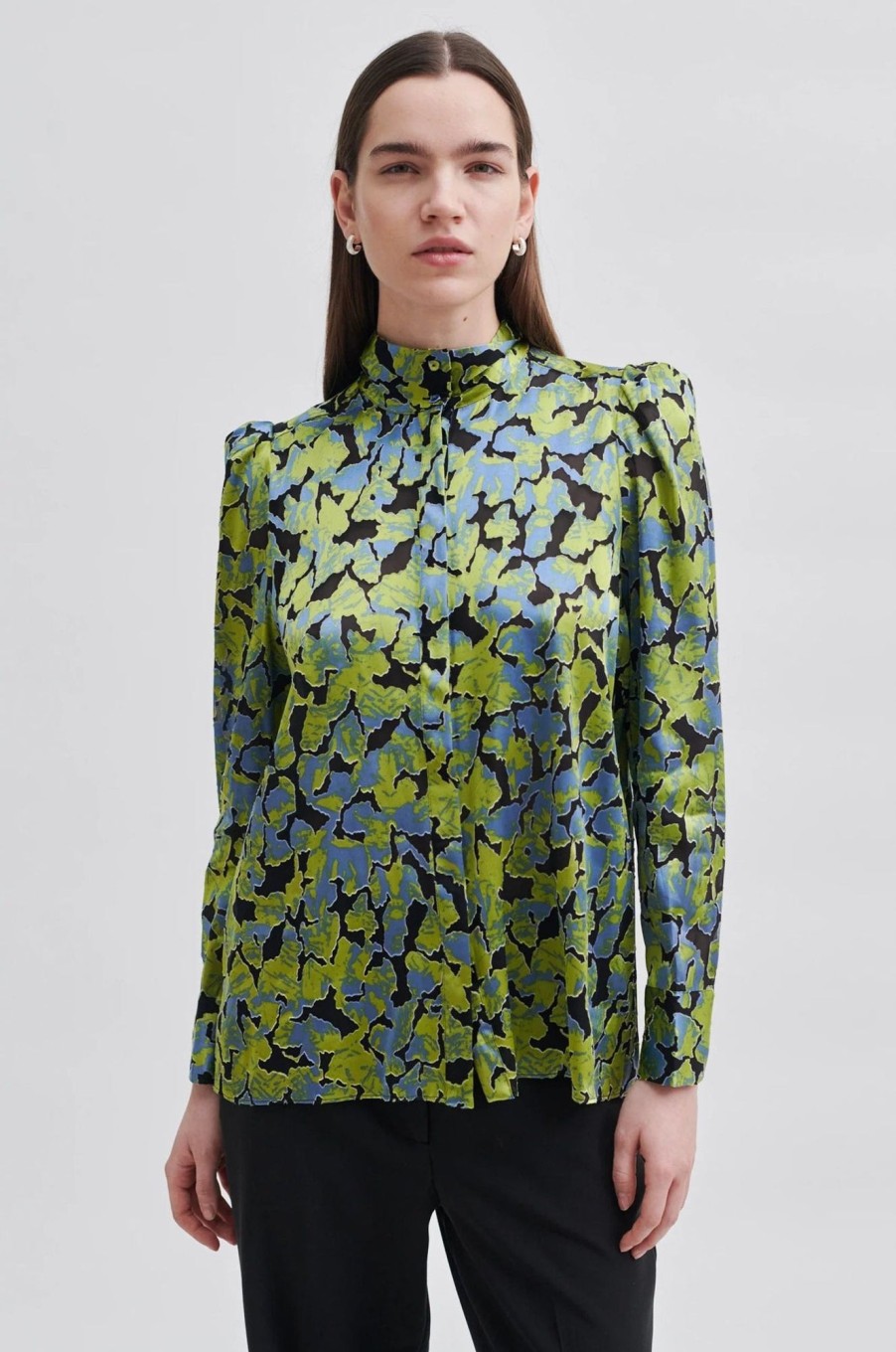 Klaer Second Female | Lelou Shirt Shadow Lime Green