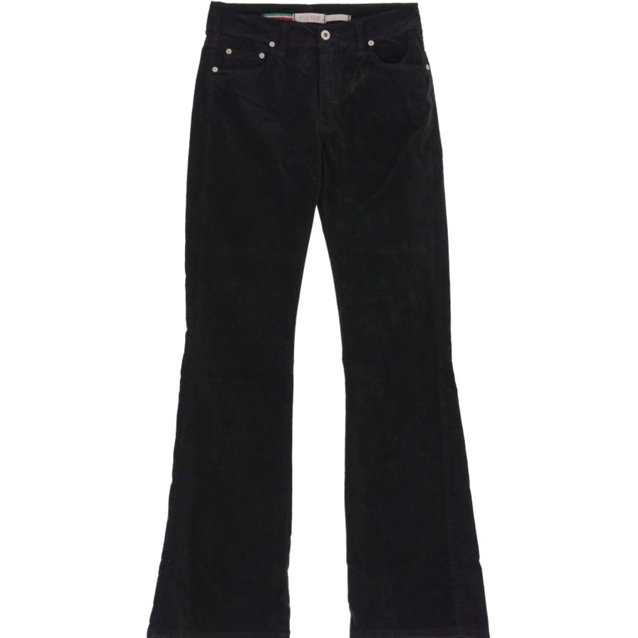 Klaer Please Jeans | Longcut Velour Nero Black