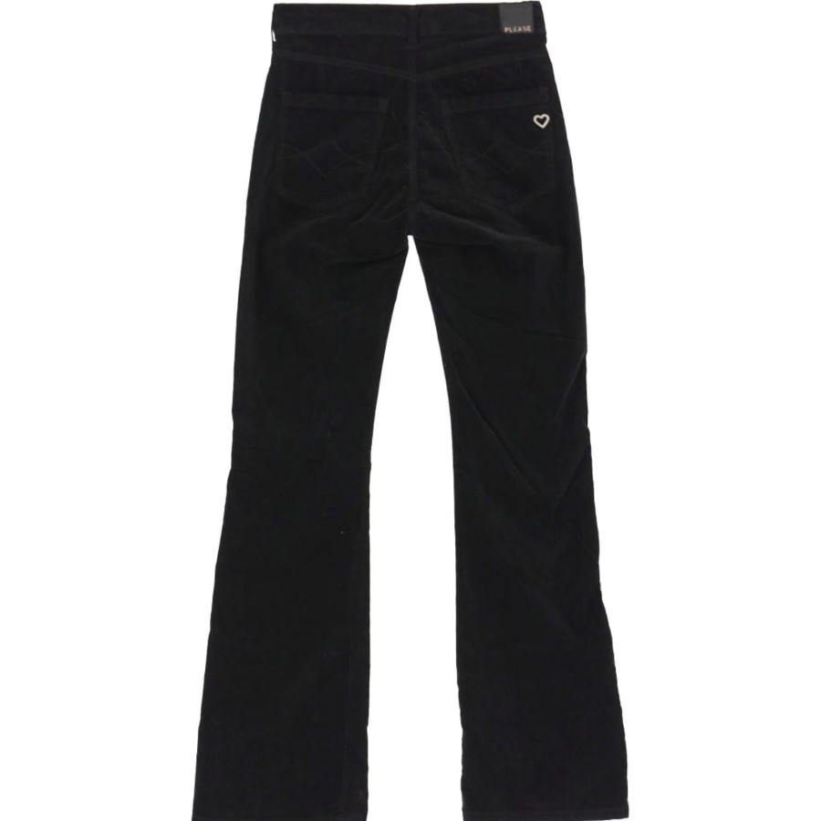 Klaer Please Jeans | Longcut Velour Nero Black