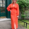 Klaer Second Female | Emanuelle Slim Dress Tigerlily Orange