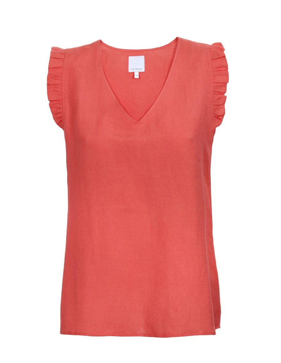 Klaer Ane Mone | Yara Blouse Coral Red