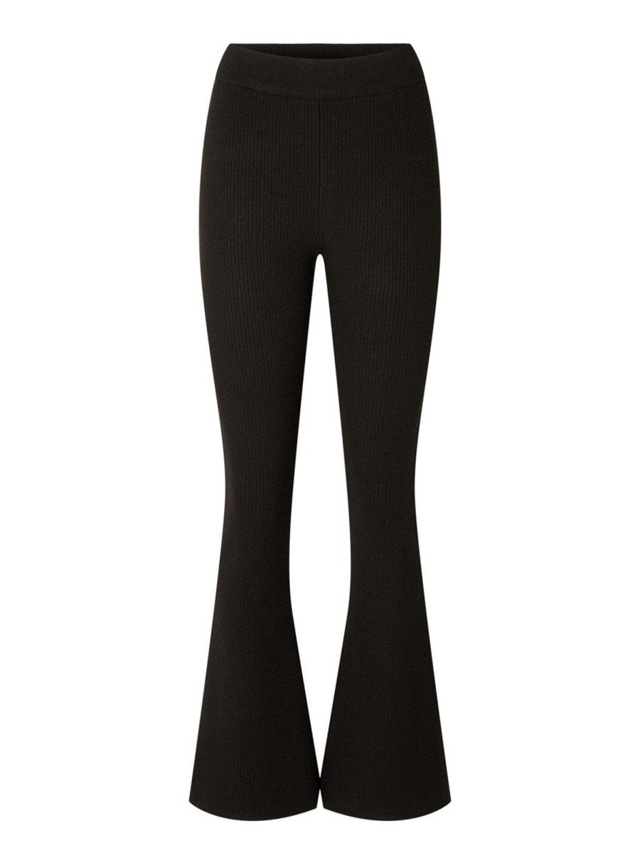 Klaer Selected Femme | Karo Flared Knit Pants Black