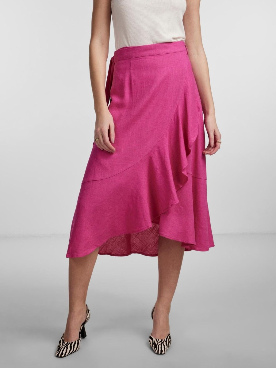 Klaer Y.A.S | Yasprima Hw Midi Wrap Skirt Fuchsia Purple Pink