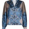 Klaer Neo Noir | Massima Paisley Border Blouse Blue