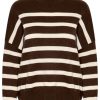 Klaer Inwear | Tenleyiw Turtleneck Pullover Brown / White Saddlebrown