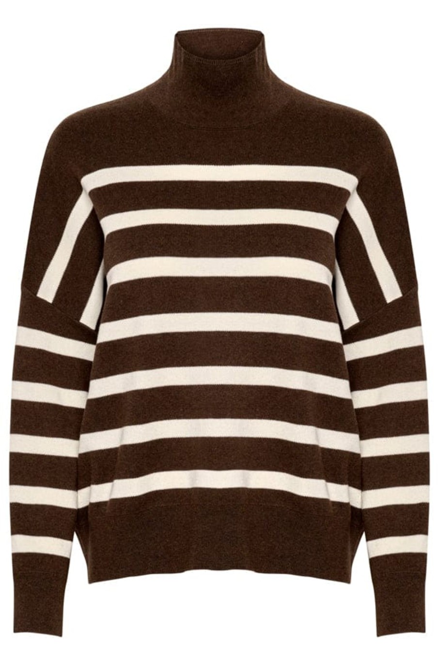 Klaer Inwear | Tenleyiw Turtleneck Pullover Brown / White Saddlebrown