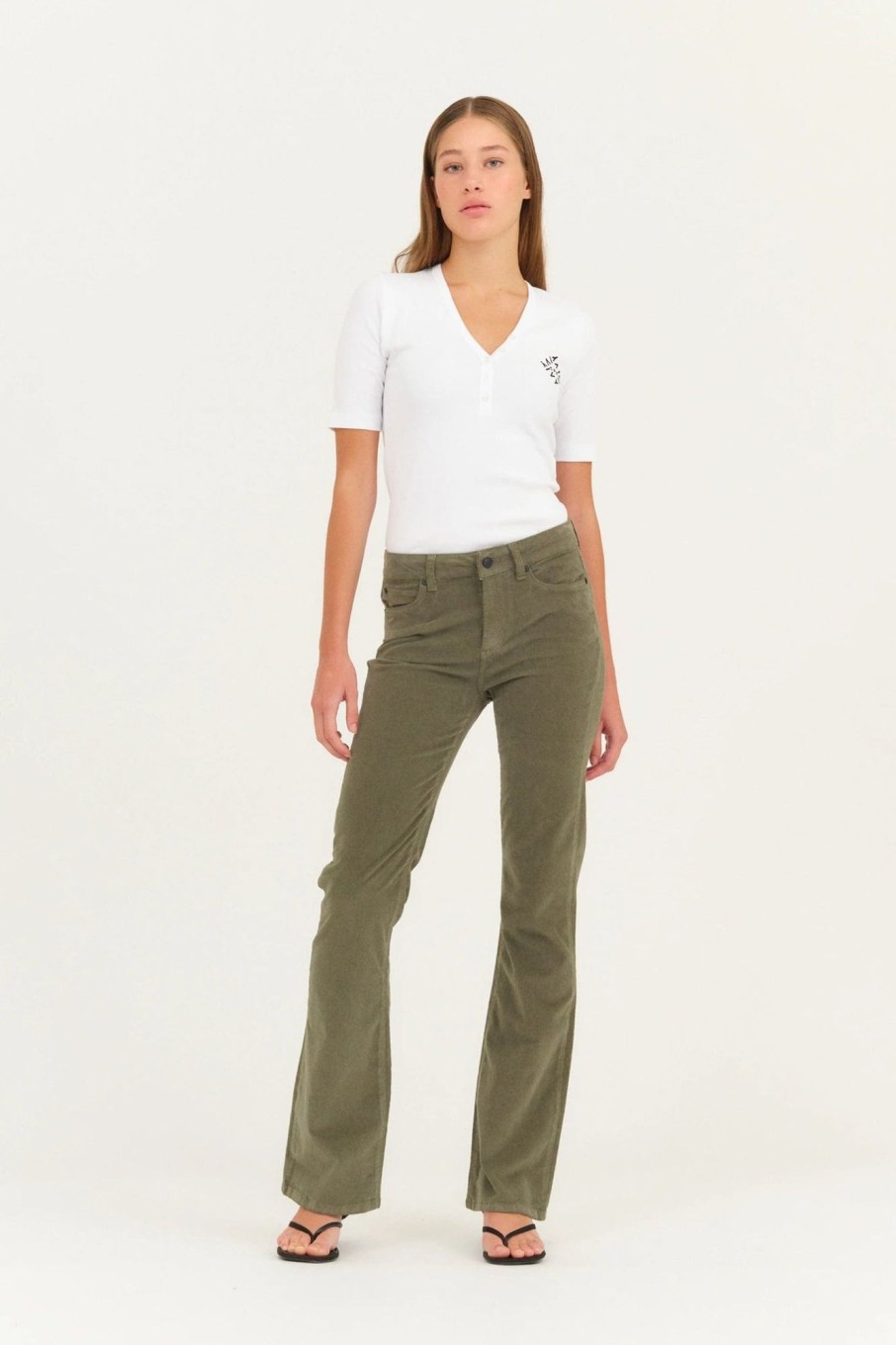 Klaer IVY Copenhagen | Tara Jeans Baby Cord Titanium Army Green