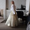 Klaer Confettibird | Long Sequin Skirt Offwhite U0026 Gold Beige