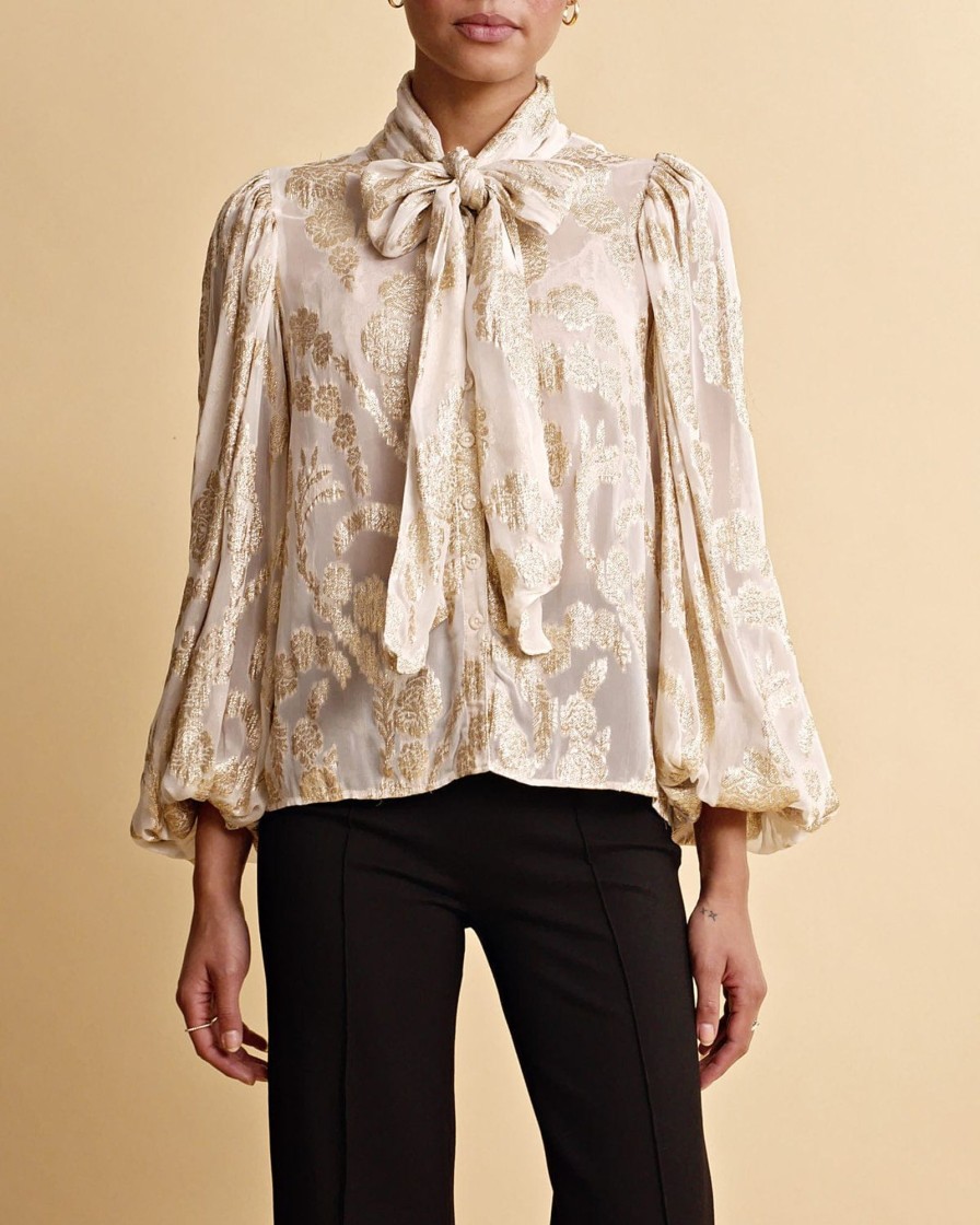 Klaer ByTiMo | Brocade Georgette Blouse Off White