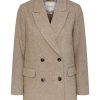 Klaer Y.A.S | Yassummer Ls Wool Mix Blazer Toasted Coconut Saddlebrown