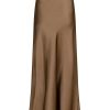 Klaer Neo Noir | Vicky Heavy Sateen Skirt Dark Taupe Beige