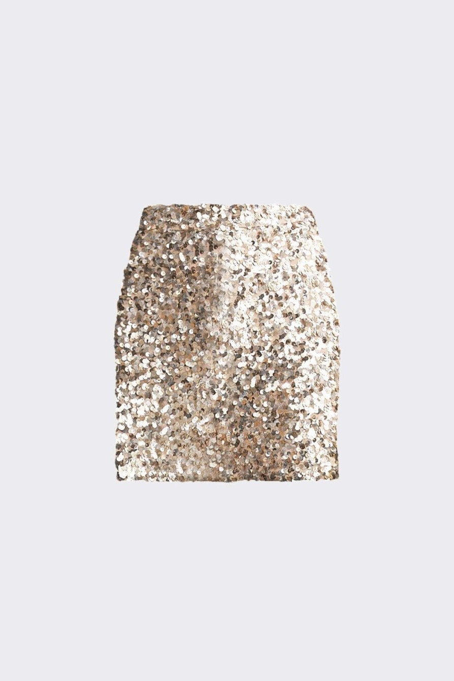 Klaer Camilla Pihl | Jackson Sequin Skirt Champagne Beige