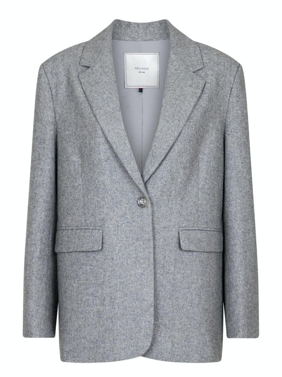 Klaer Neo Noir | Gaby Structure Blazer Grey Melange Gray