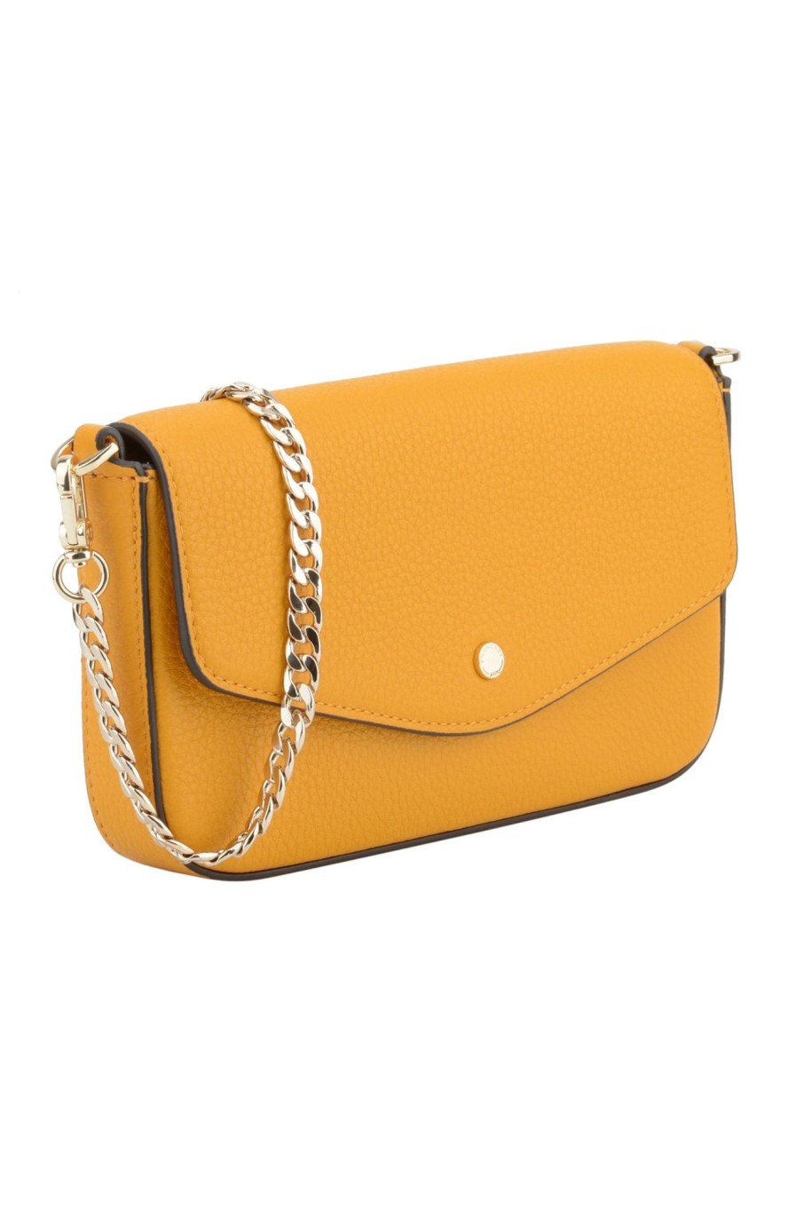 Tilbehor Pourchet | Cowhide Leather Clutch Bag Safran Yellow