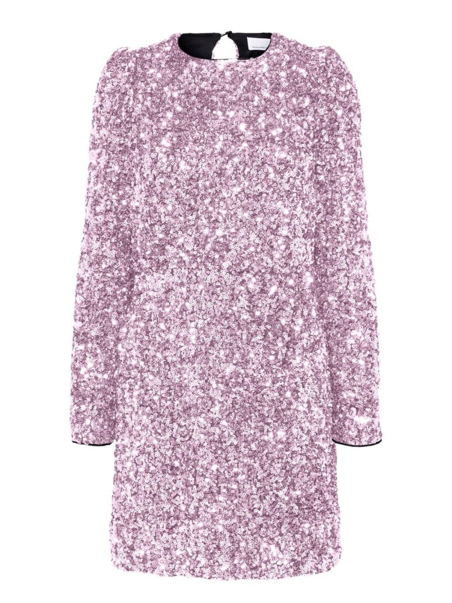 Klaer Selected Femme | Colyn Ls Short Sequins Dress B Lavender Pink