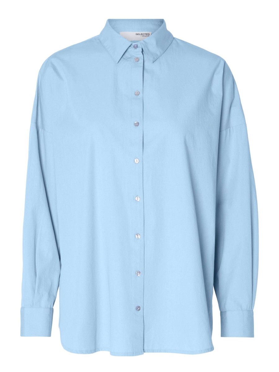 Klaer Selected Femme | Dina-Sanni Ls Shirt Cashmere Blue