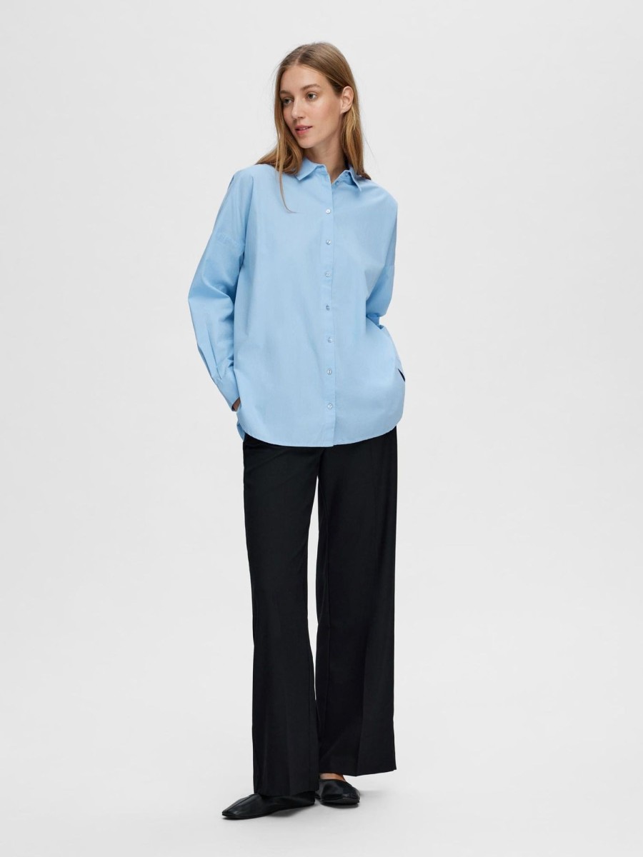 Klaer Selected Femme | Dina-Sanni Ls Shirt Cashmere Blue