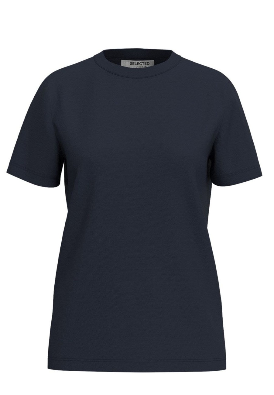 Klaer Selected Femme | Myessential Ss O-Neck Tee Dark Sapphire Black