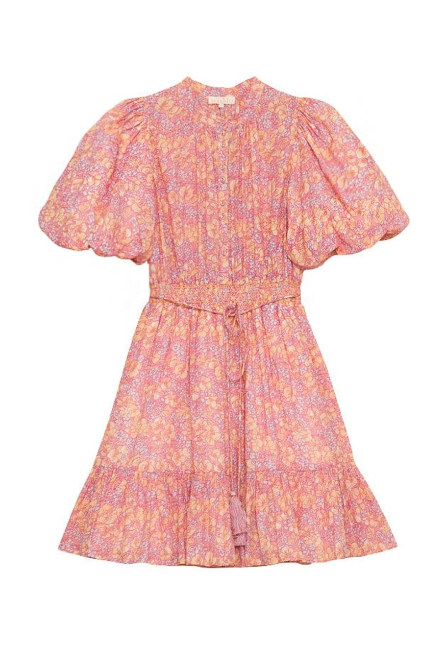 Klaer ByTiMo | Bohemian Mini Dress Yellow Poppy Pink