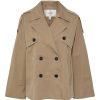 Klaer Y.A.S | Yasminki Ls Short Trench Coat Wo Buttons Silver Mink Beige