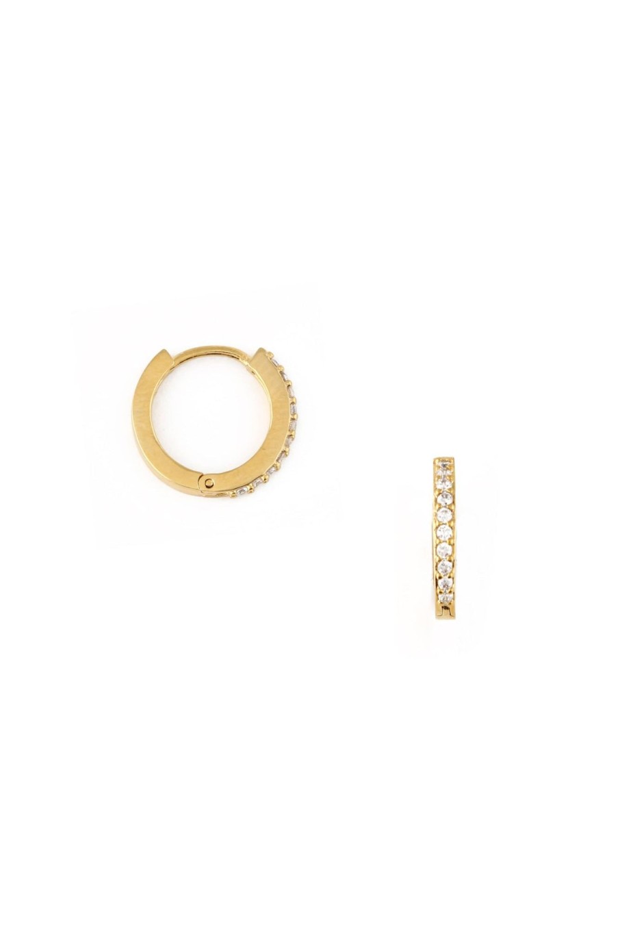 Tilbehor Orelia | Mini Pave Huggie Hoop Earrings Crystal Gray