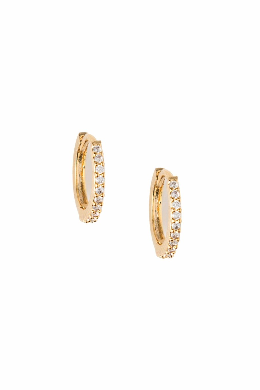 Tilbehor Orelia | Mini Pave Huggie Hoop Earrings Crystal Gray