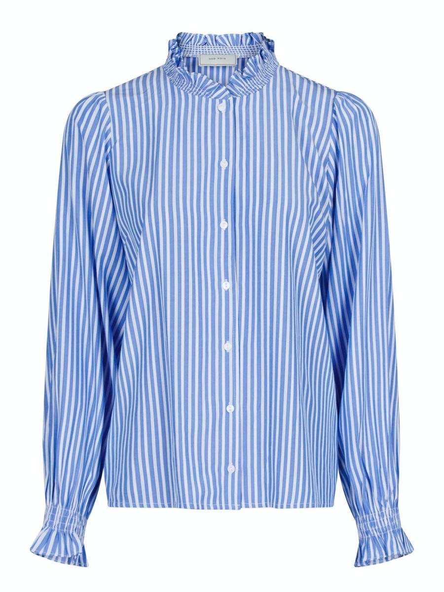 Klaer Neo Noir | Brianna Stripe Blouse Blue