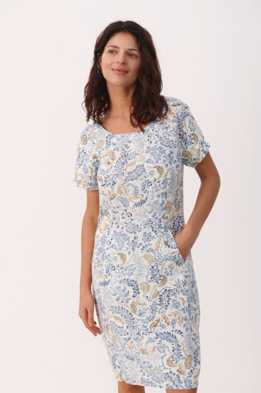 Klaer Part Two | Indreaspw Dress Botanical Print Blue