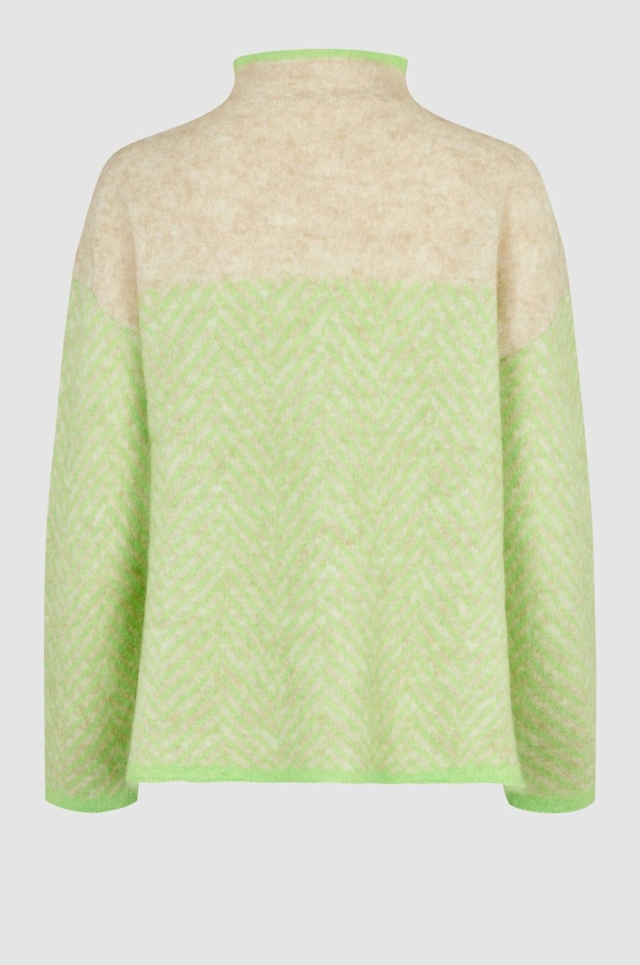 Klaer Second Female | Herrin Knit Stripe T-Neck Pistachio Green