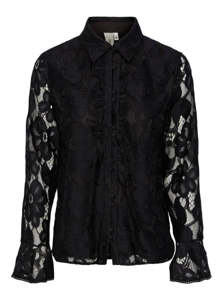 Klaer Y.A.S | Yasstilla Ls Lace Shirt Black