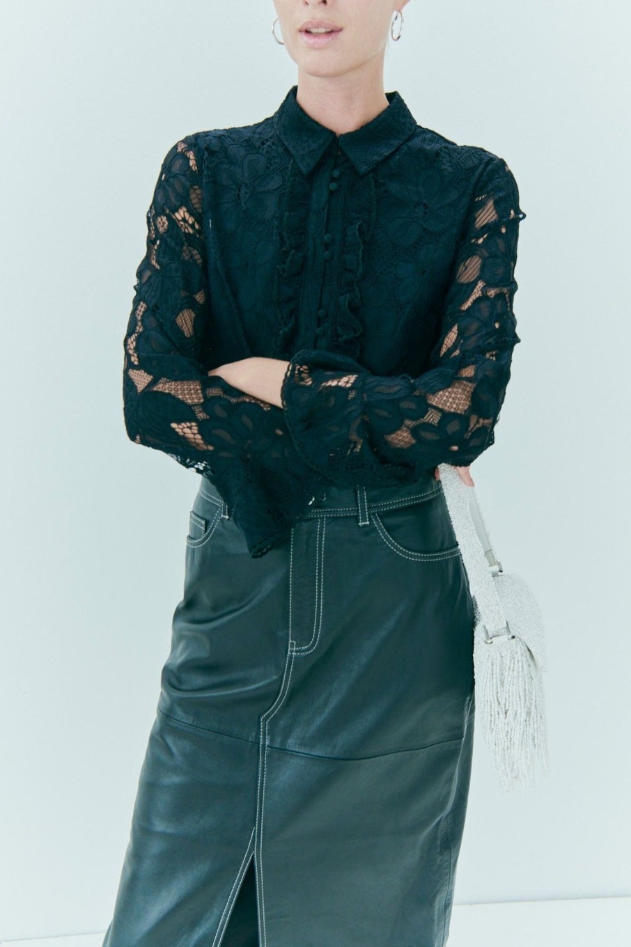 Klaer Y.A.S | Yasstilla Ls Lace Shirt Black