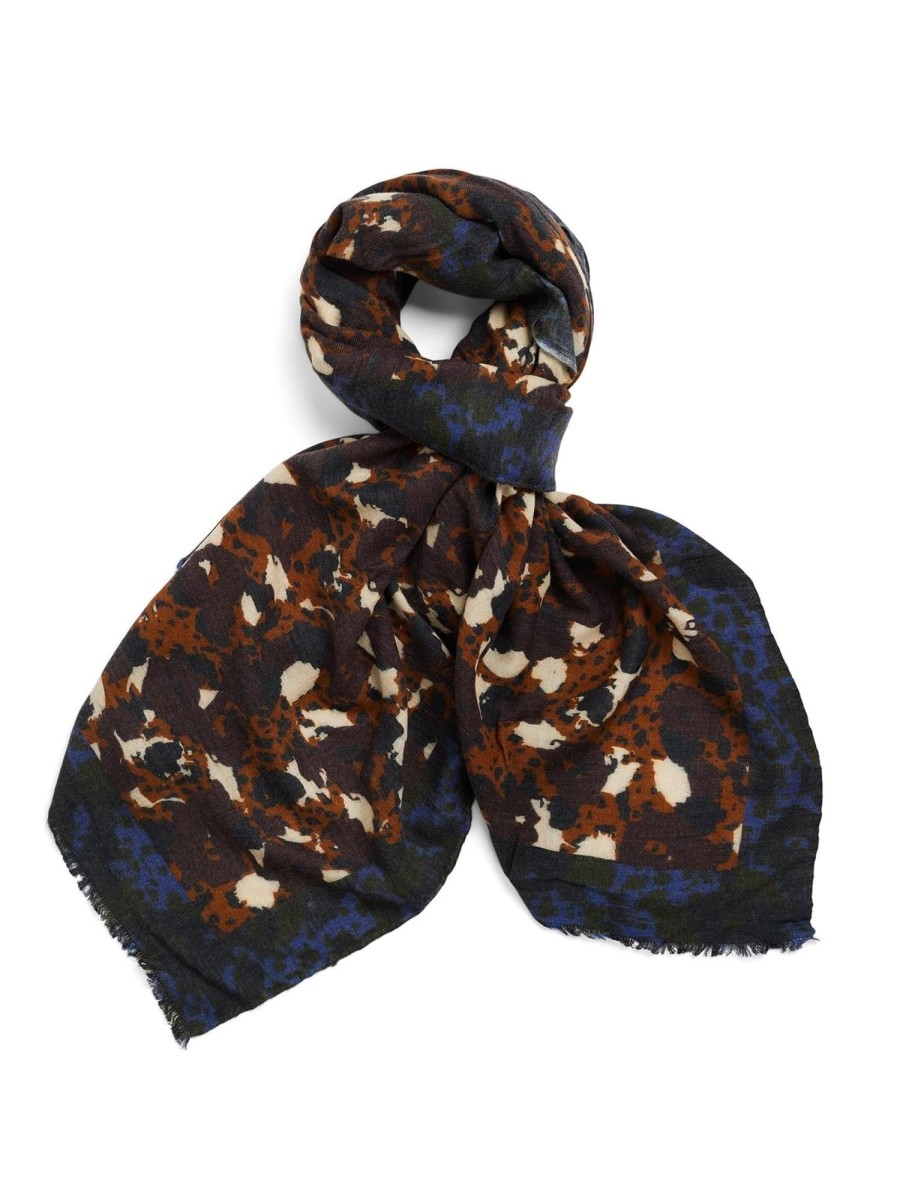 Tilbehor Katrin Uri | Leopard Footprint Scarf Blue