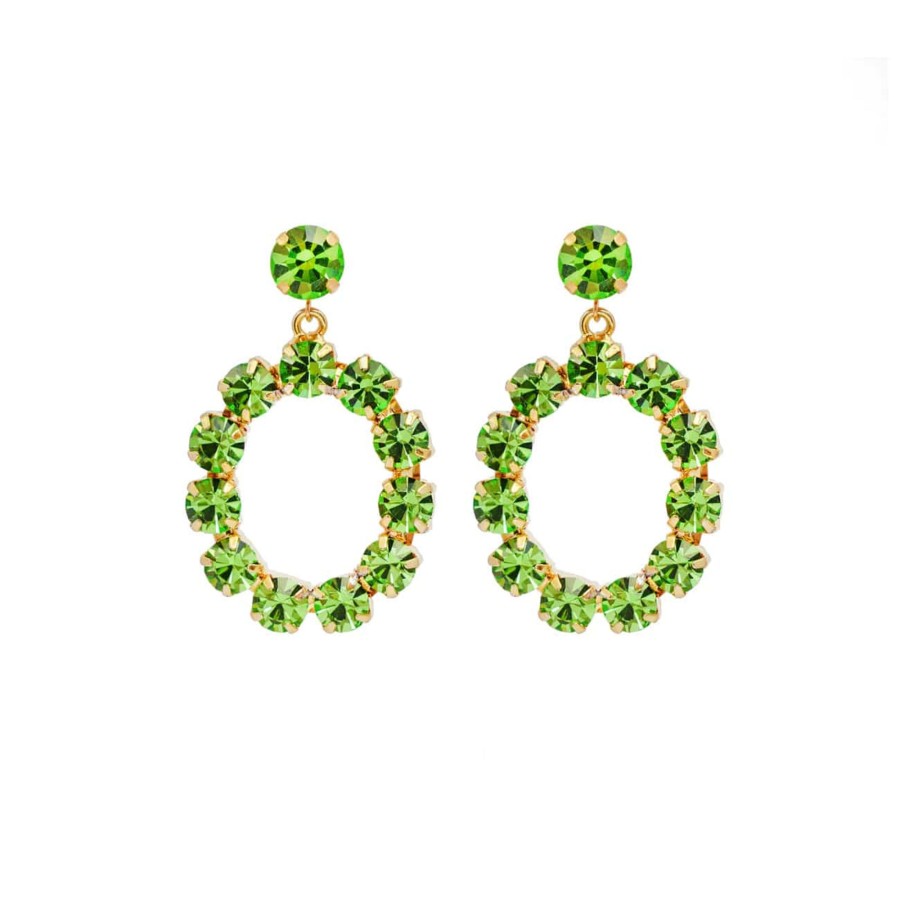 Tilbehor Camilla Øhrling | Camilla Crystal Earrings, Green