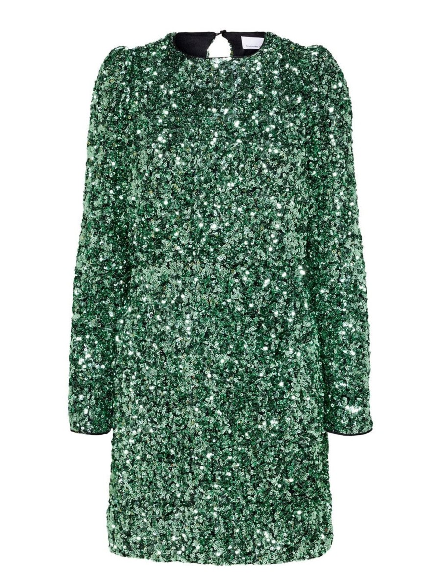 Klaer Selected Femme | Colyn Ls Short Sequins Dress B Loden Frost Green