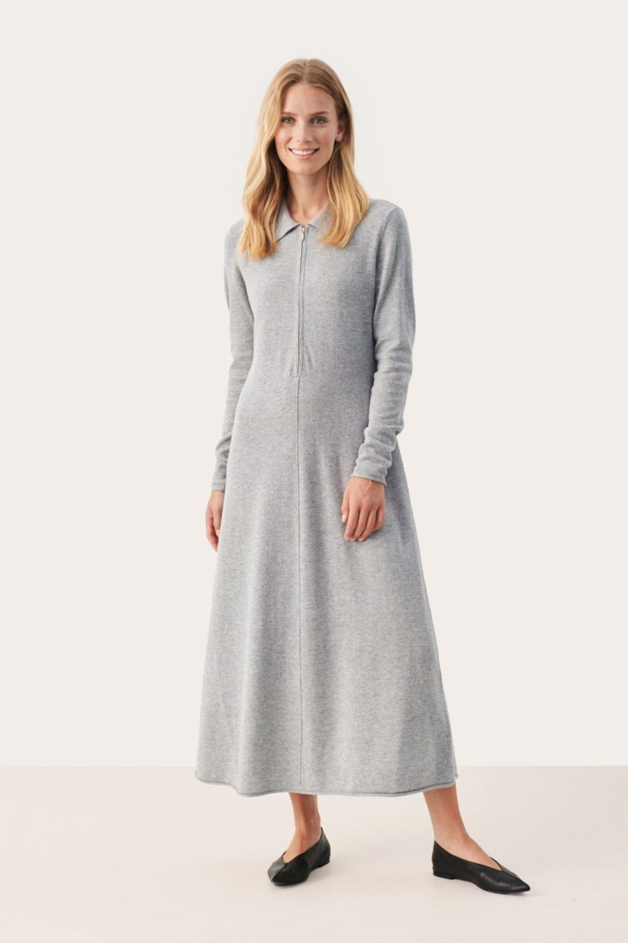 Klaer Part Two | Cheyennepw Dress Light Grey Melange Gray