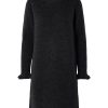 Klaer Selected Femme | Sia Ras Frill Ls Knit Dress Black