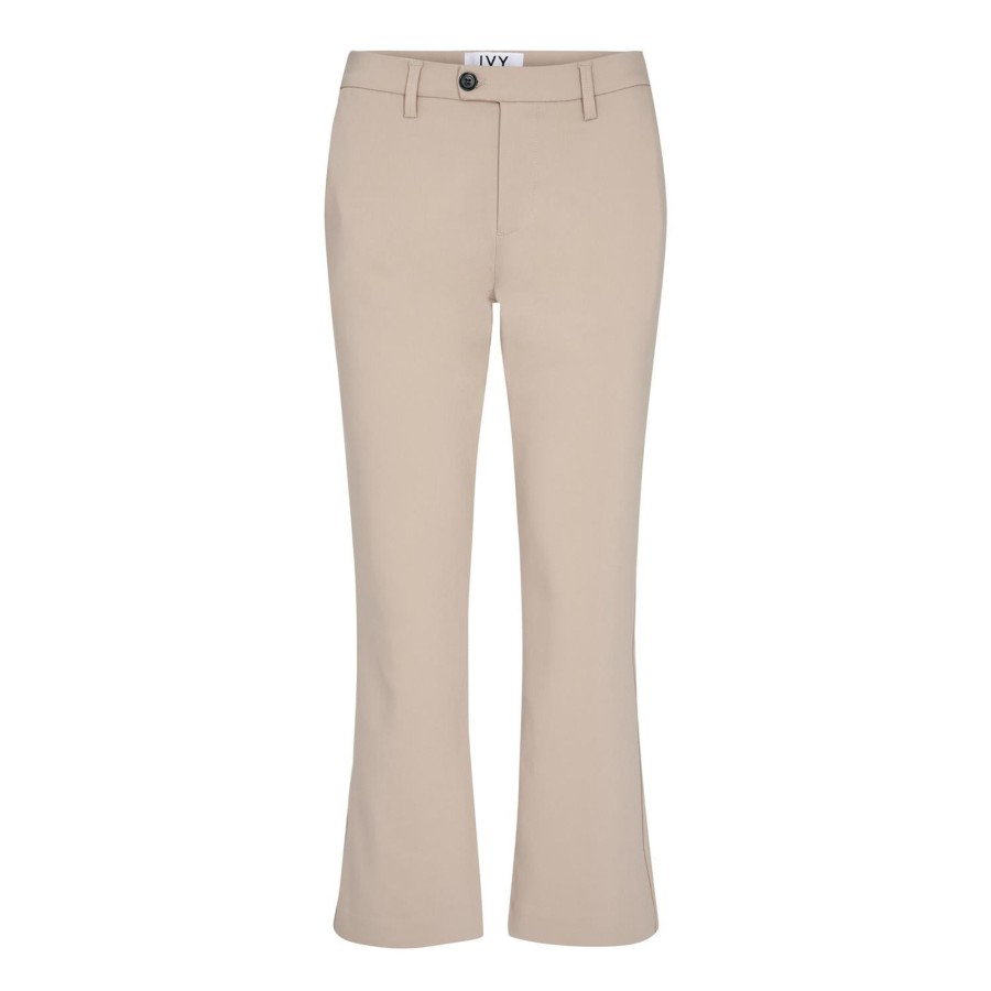 Klaer IVY Copenhagen | Alice Cropped Flare Pant Latte Beige