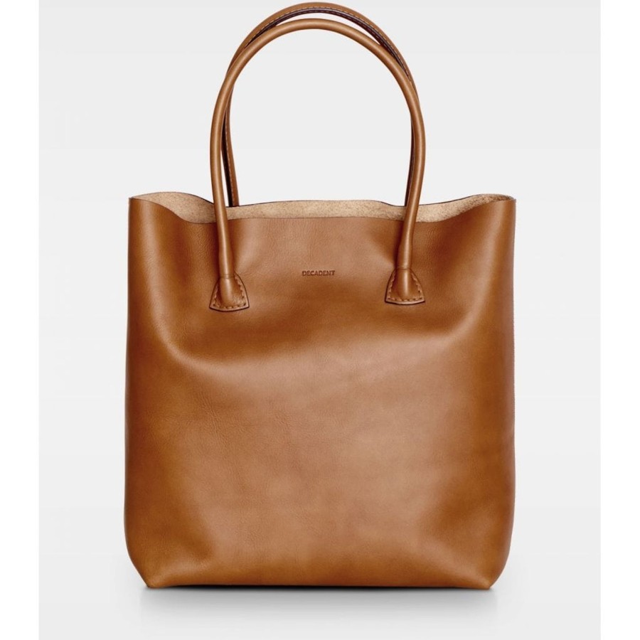 Tilbehor Decadent | Elsa Plain Tote Cognac Saddlebrown