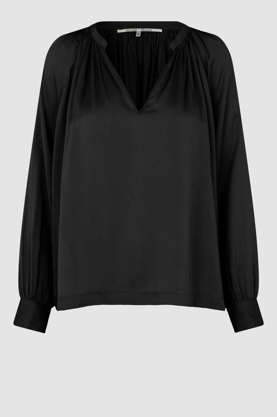 Klaer Second Female | Drape Tunic Blouse Black