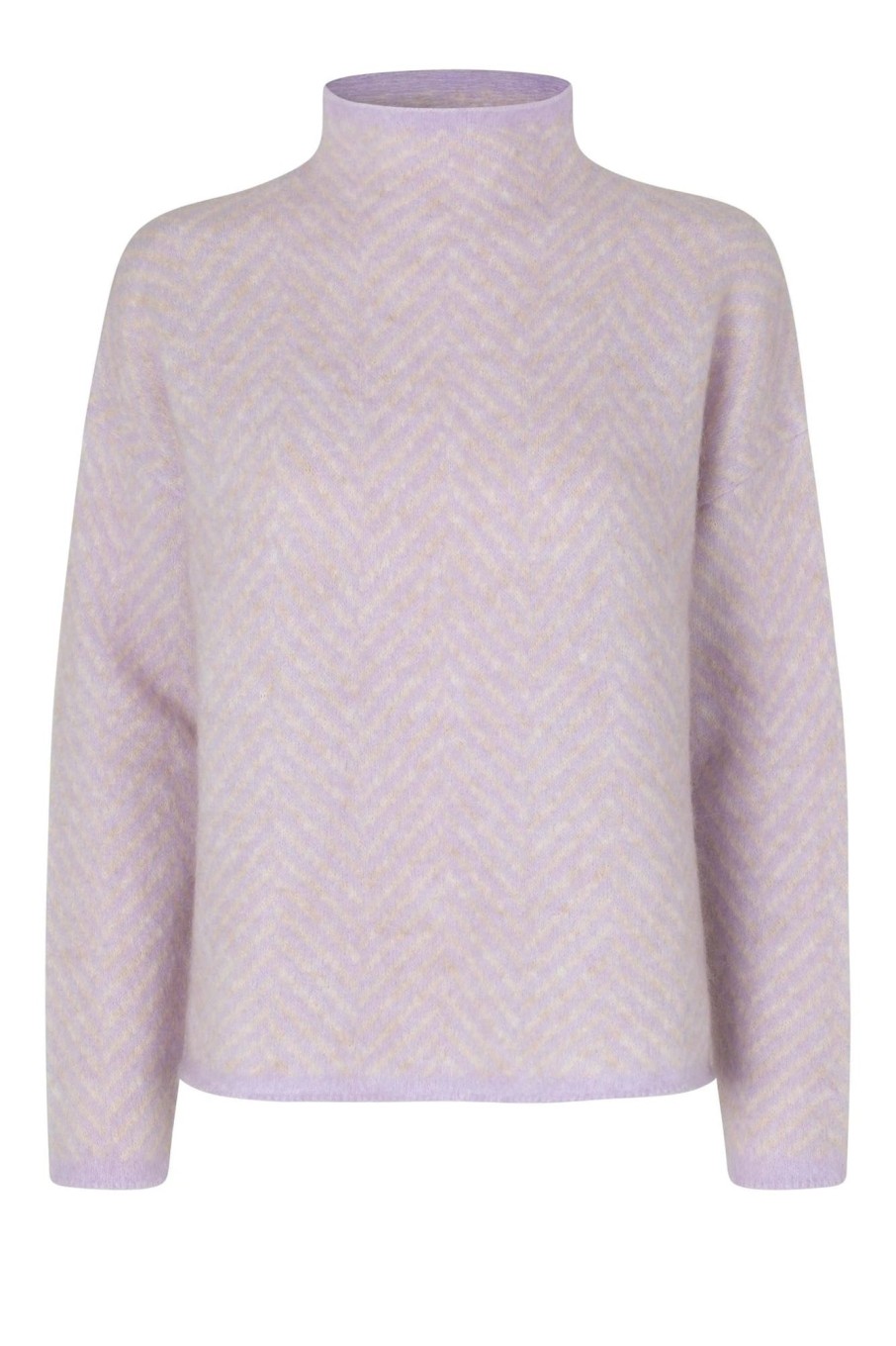 Klaer Second Female | Herrin Knit New T-Neck Pastel Lilac Violet