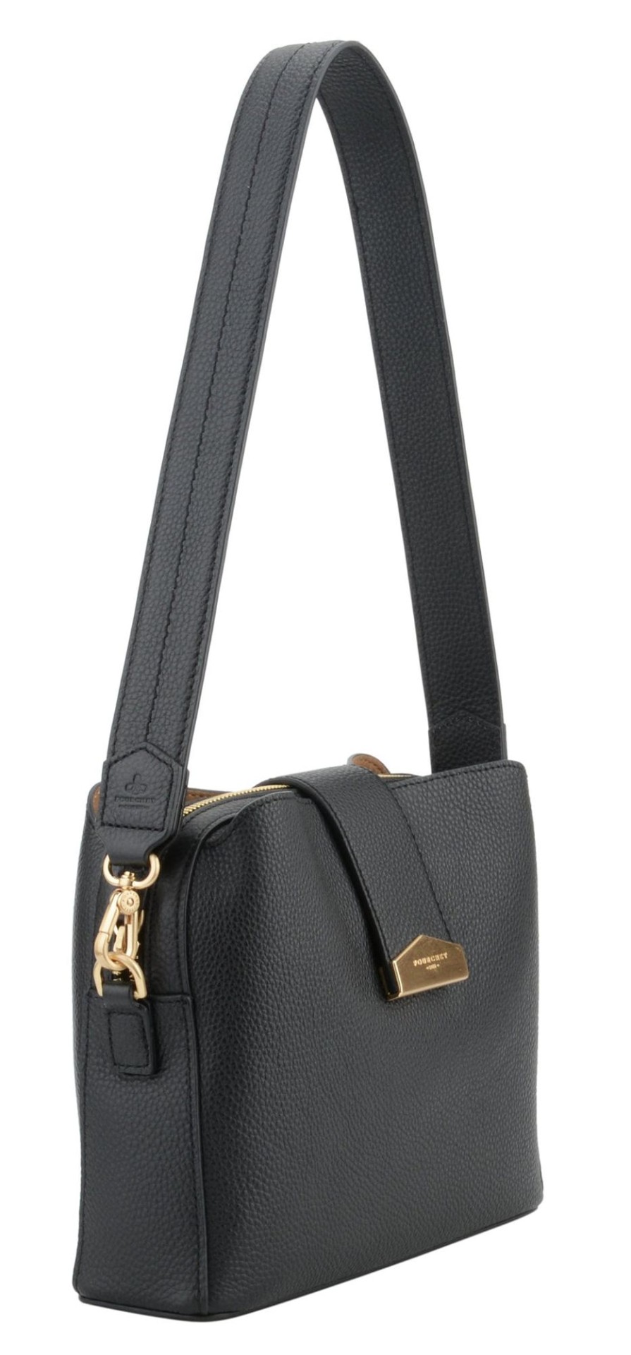 Tilbehor Pourchet | Cowhide Leather Shoulder Bag Black