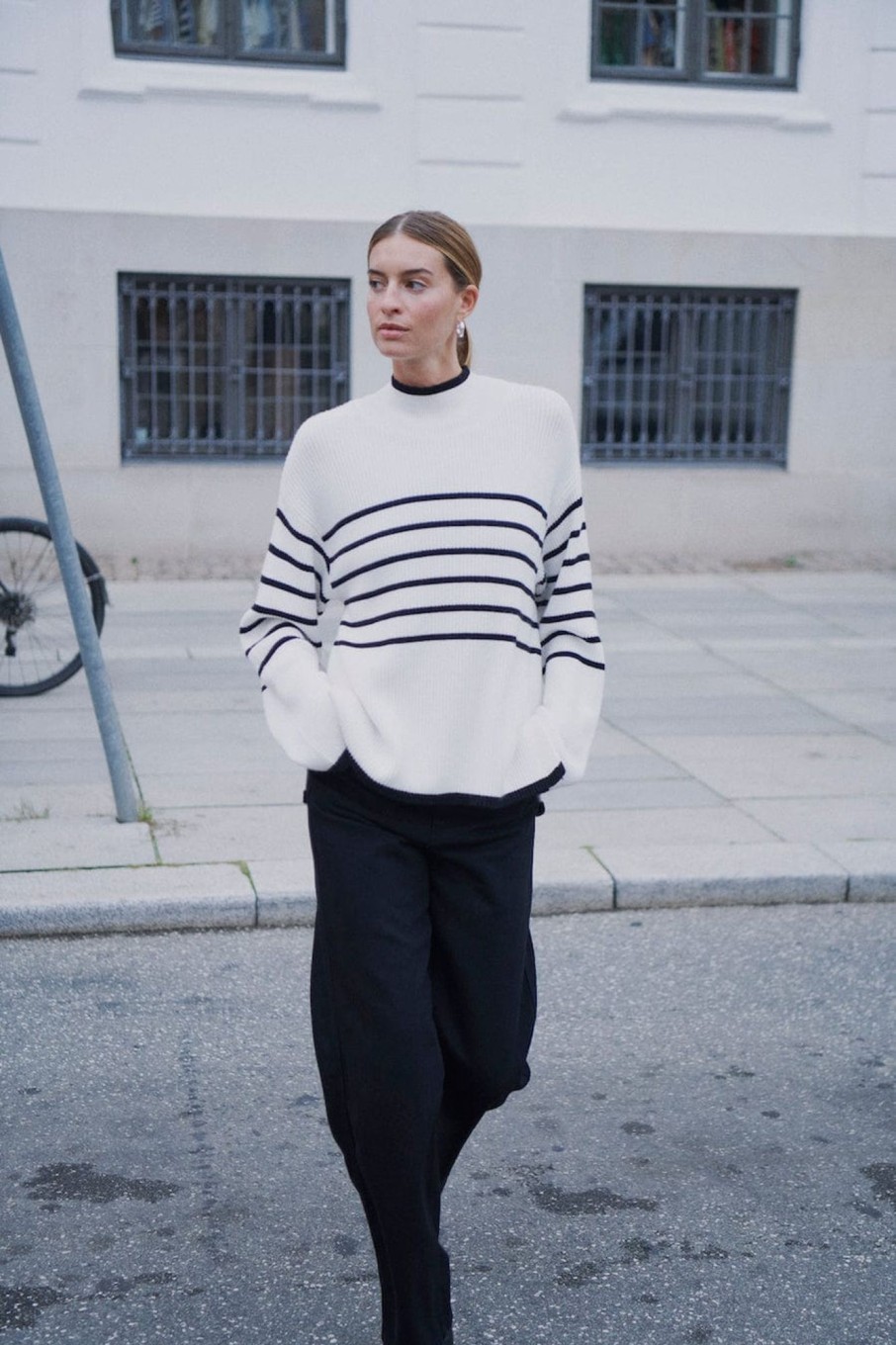 Klaer Y.A.S | Yasalma Ls Knit Pullover Ca Birch W. Stripe Black