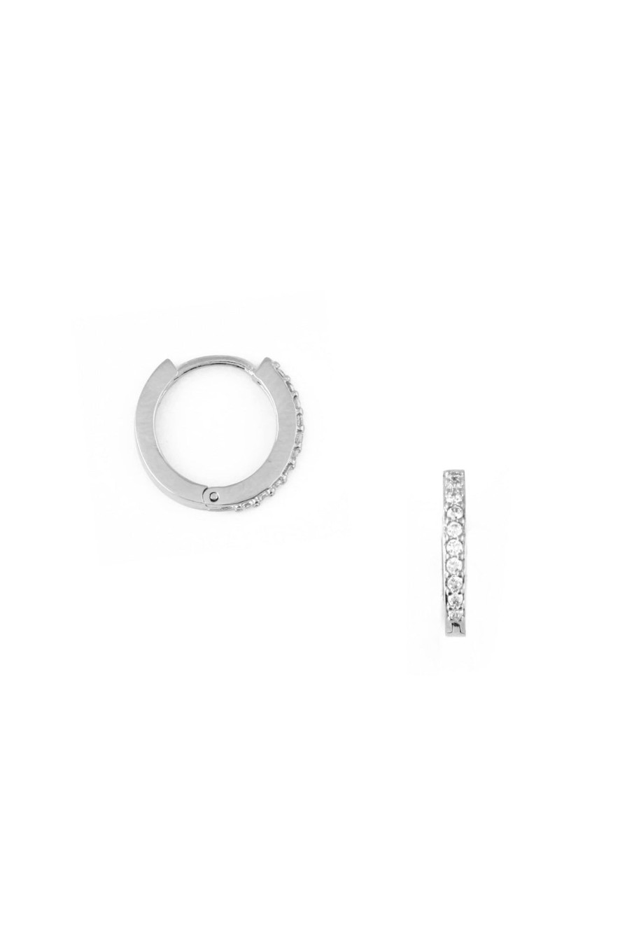 Tilbehor Orelia | Mini Pave Huggie Hoop Earrings Crystal Gray