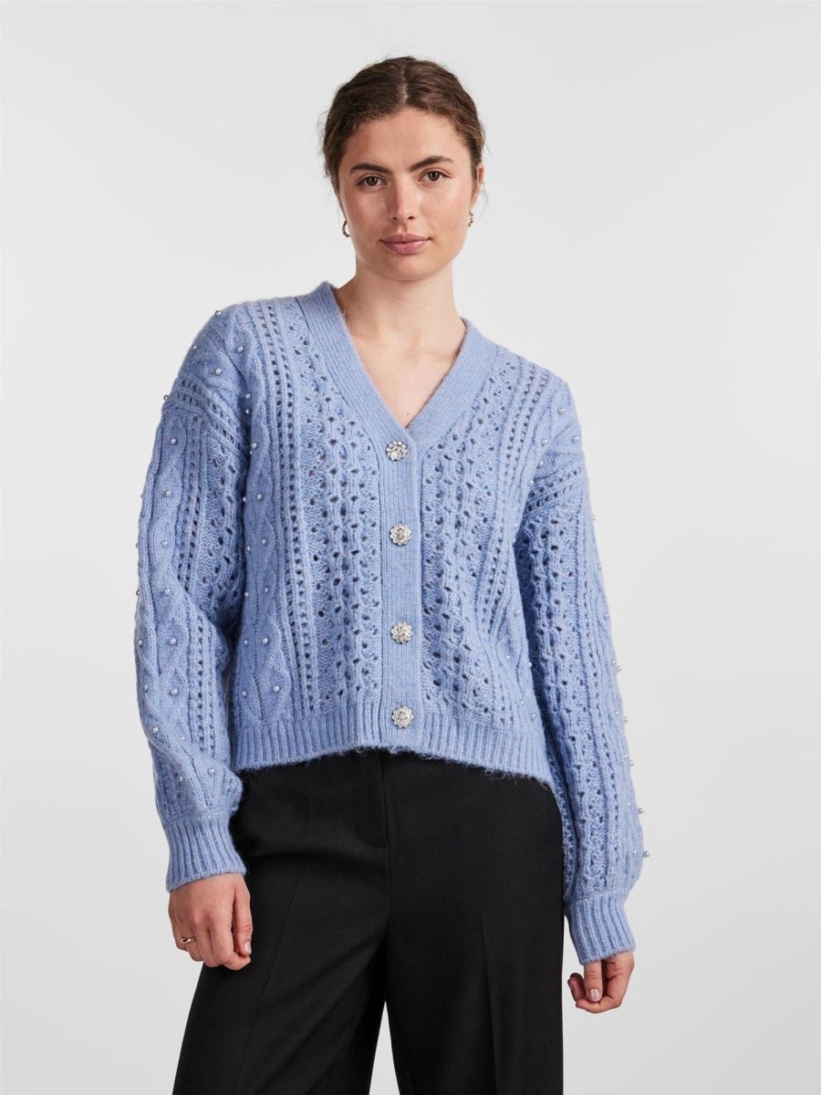 Klaer Y.A.S | Yasbunella Ls Pearl Knit Cardigan S. Brunnera Blue