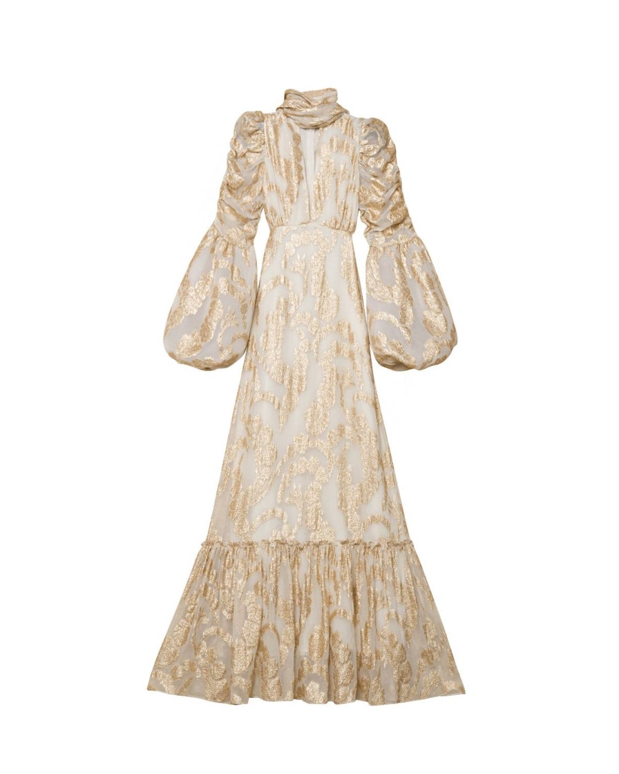 Klaer ByTiMo | Brocade Georgette Tieband Dress Off White