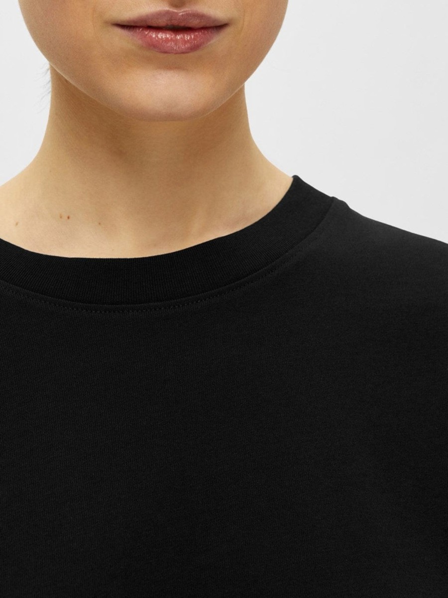 Klaer Selected Femme | Essential Ss Boxy Tee Black