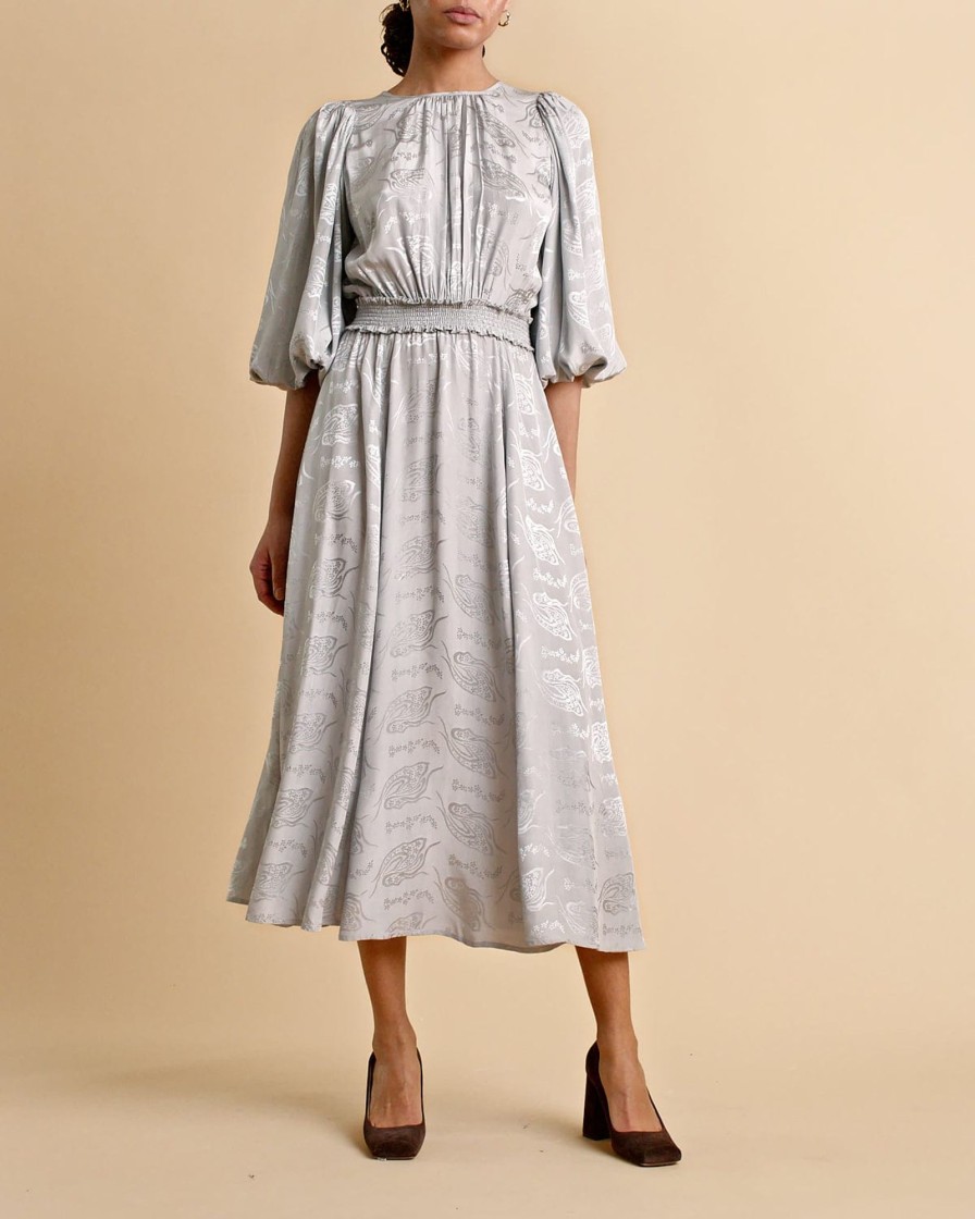 Klaer ByTiMo | Jacquard Midi Dress Silver Gray