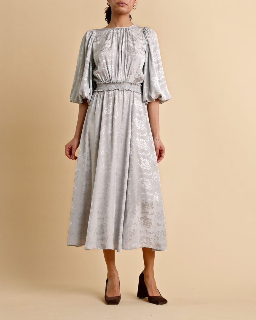 Klaer ByTiMo | Jacquard Midi Dress Silver Gray