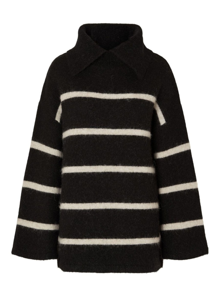 Klaer Selected Femme | Alva Ls Collar Knit Birch Black