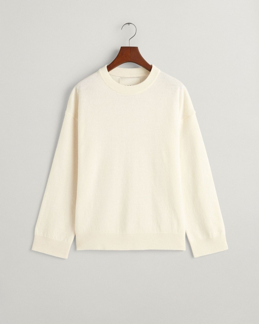 Klaer GANT | Lambswool Crew Neck Sweater Cream White